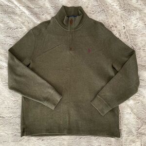 Ralph Lauren Men's Zip Up Sweater in Olive